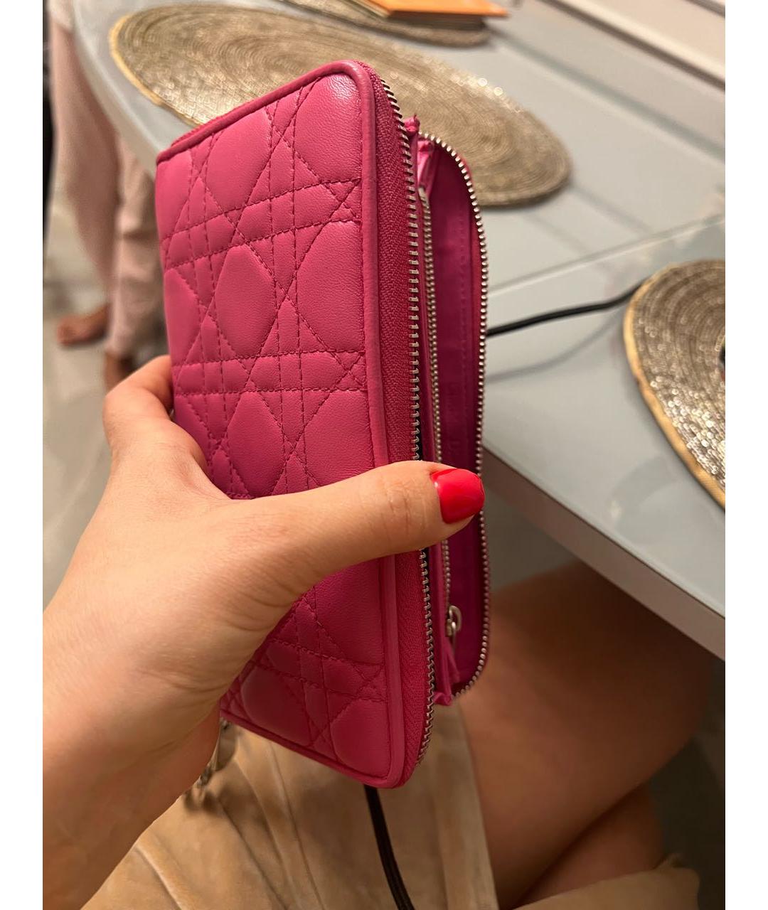 CHRISTIAN DIOR Фуксия кожаный кошелек, фото 7