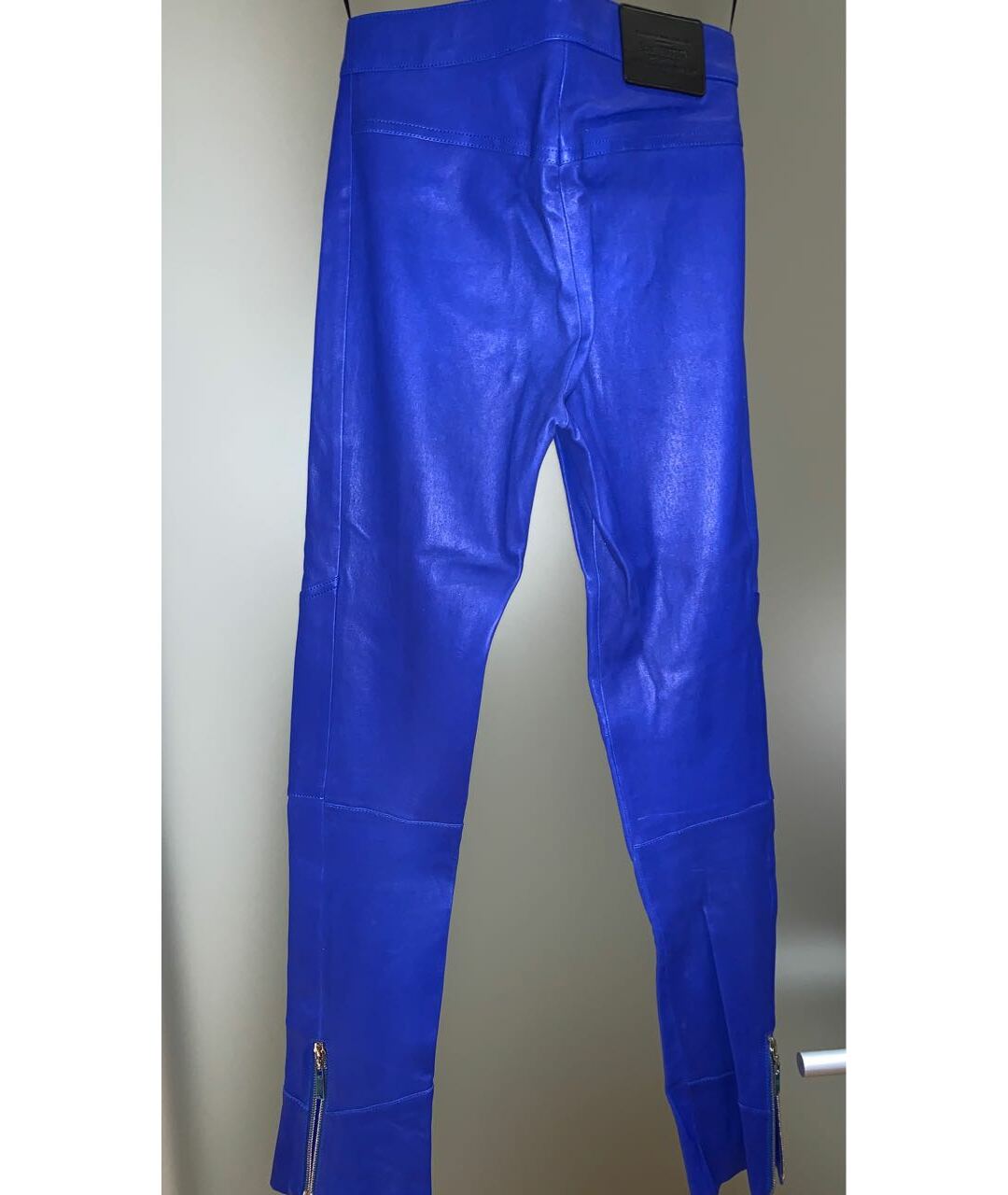 LOUIS VUITTON PRE-OWNED Синие кожаные прямые брюки, фото 2