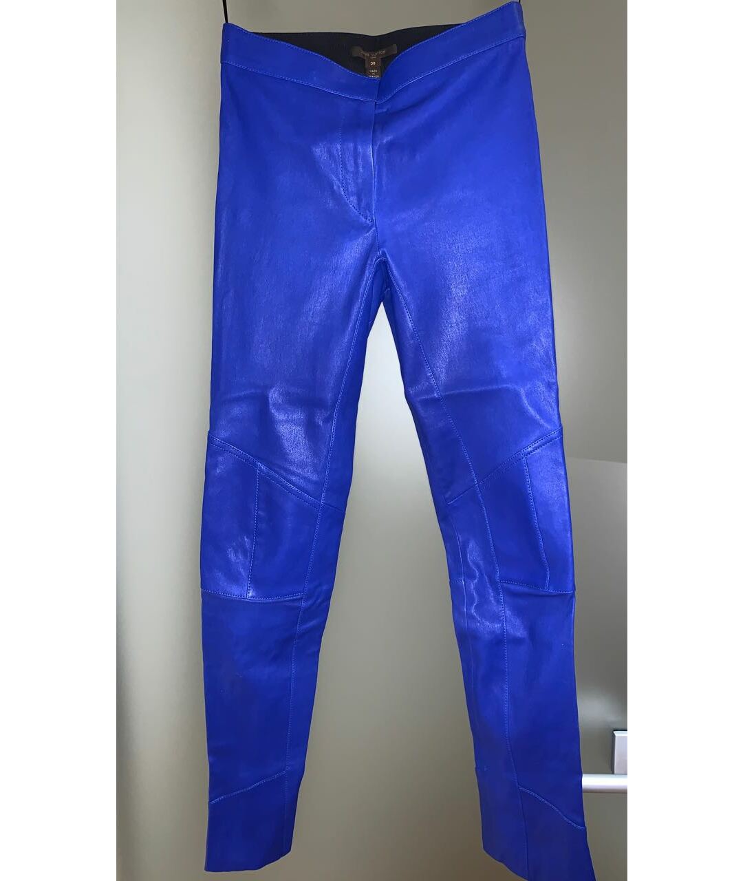 LOUIS VUITTON PRE-OWNED Синие кожаные прямые брюки, фото 6