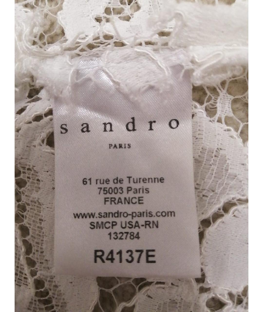SANDRO Белое вискозное коктейльное платье, фото 6