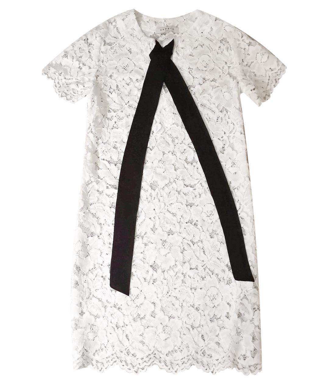 SANDRO Белое вискозное коктейльное платье, фото 1