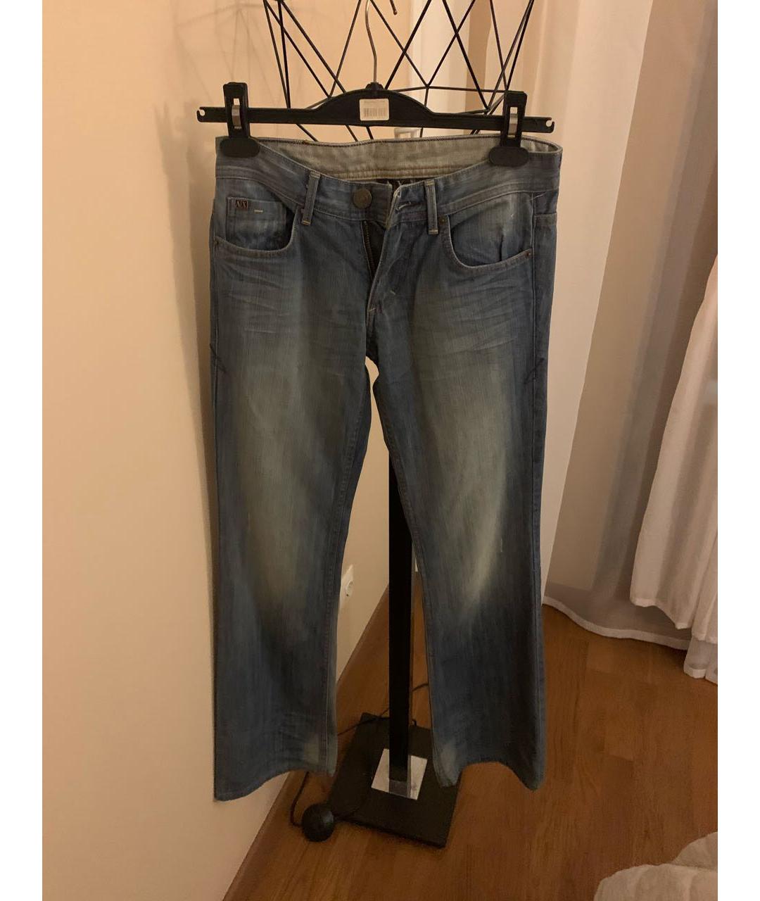 ARMANI EXCHANGE Синие хлопко-эластановые джинсы клеш, фото 5