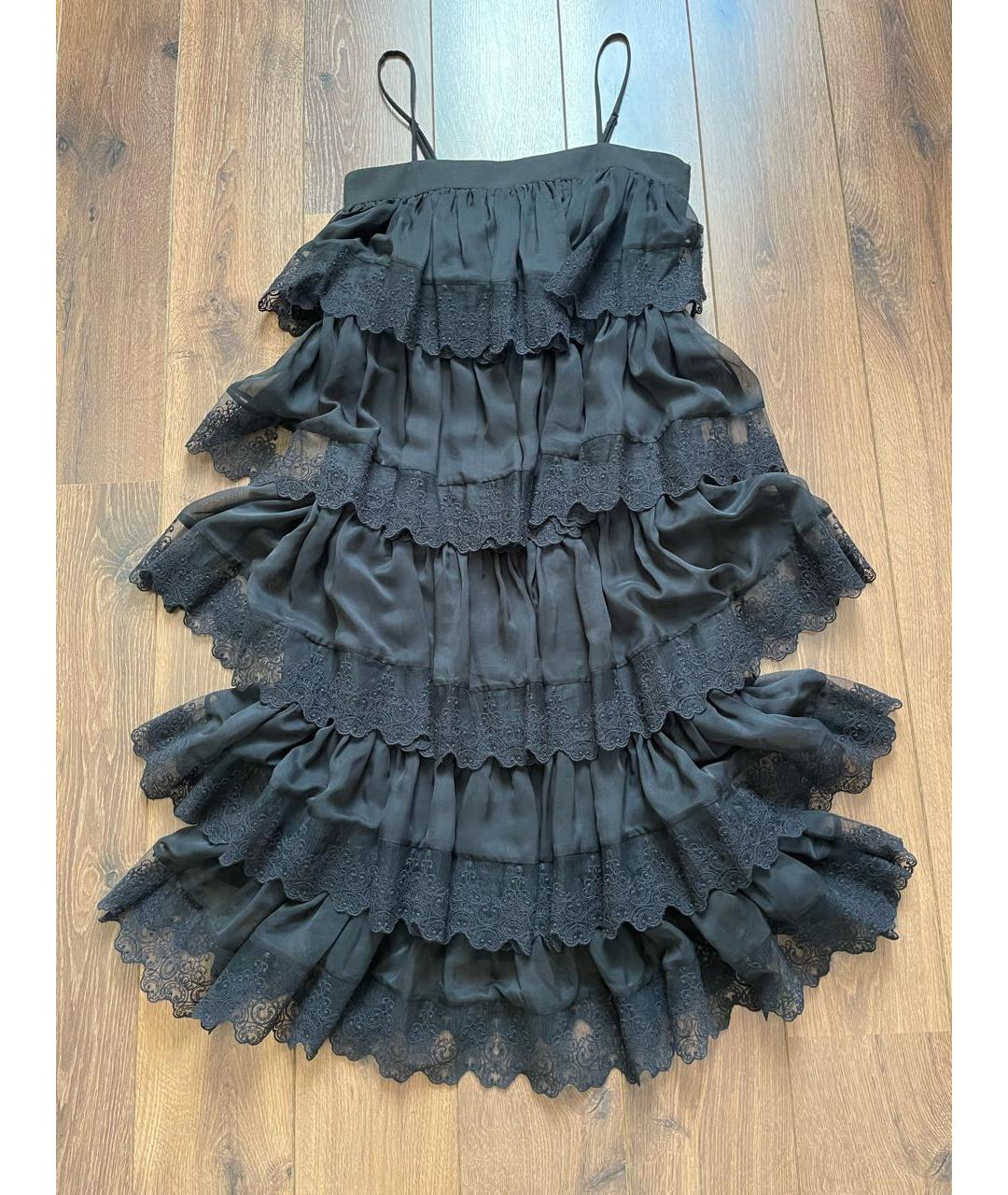 THREE FLOOR Черное полиэстеровое платье, фото 2