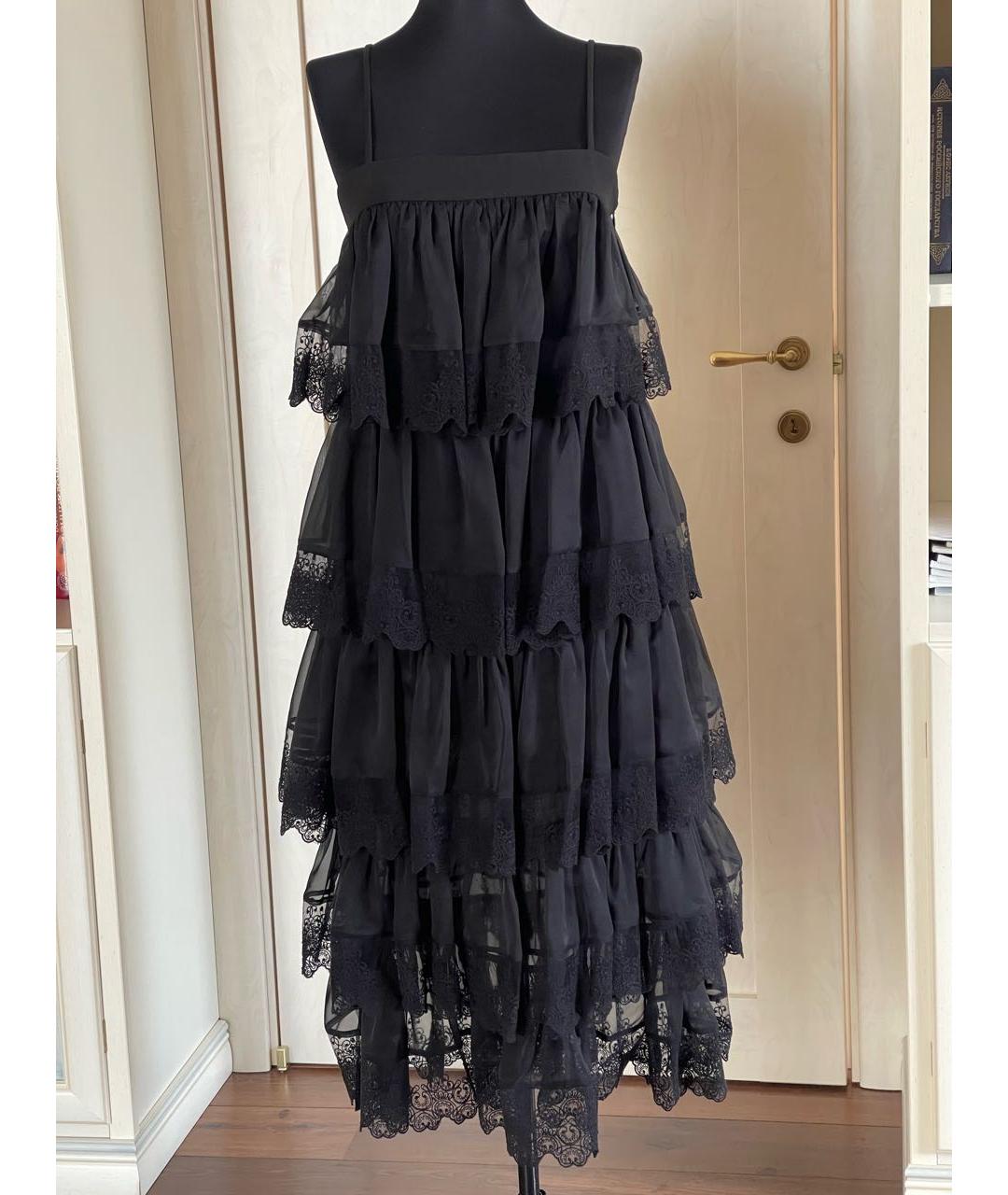 THREE FLOOR Черное полиэстеровое платье, фото 7