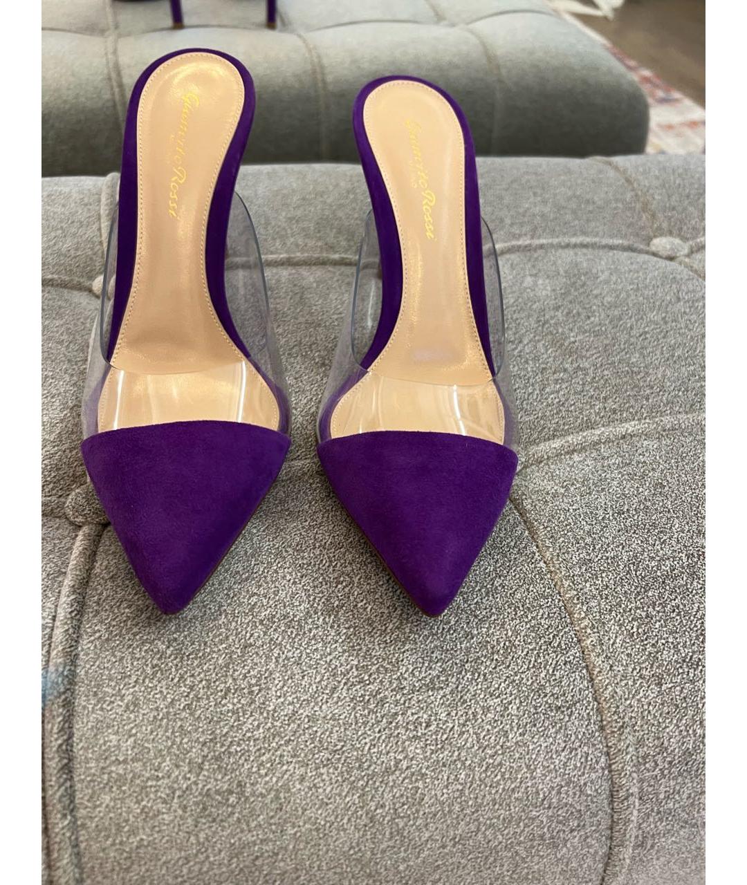 GIANVITO ROSSI Фиолетовые замшевые туфли, фото 5