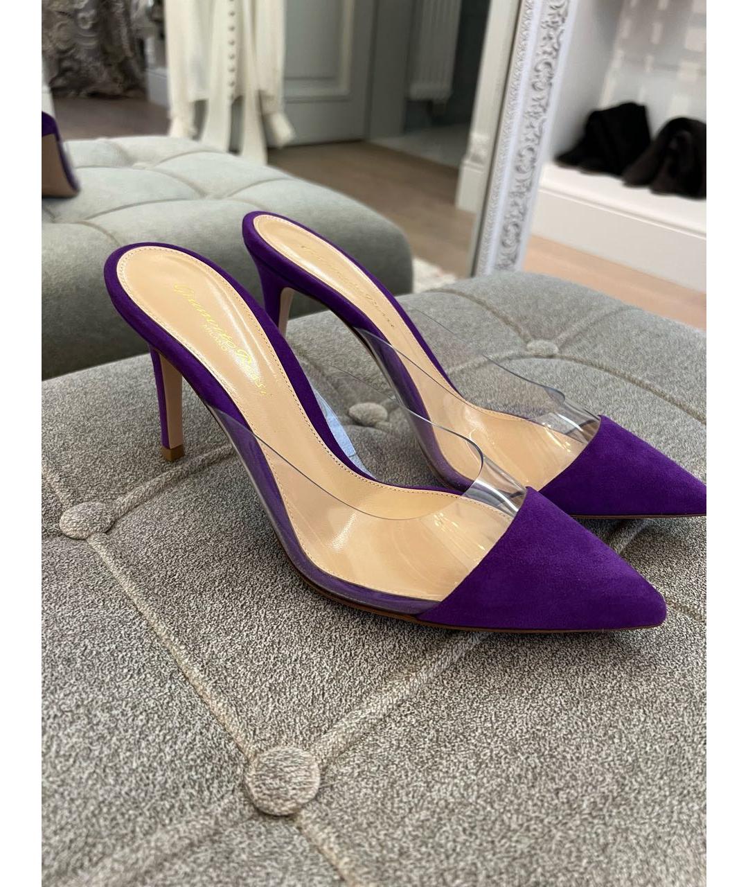 GIANVITO ROSSI Фиолетовые замшевые туфли, фото 6