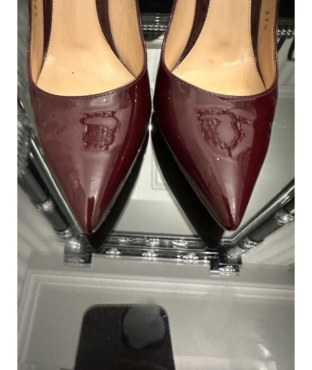 GIANVITO ROSSI Бордовые туфли из лакированной кожи, фото 4