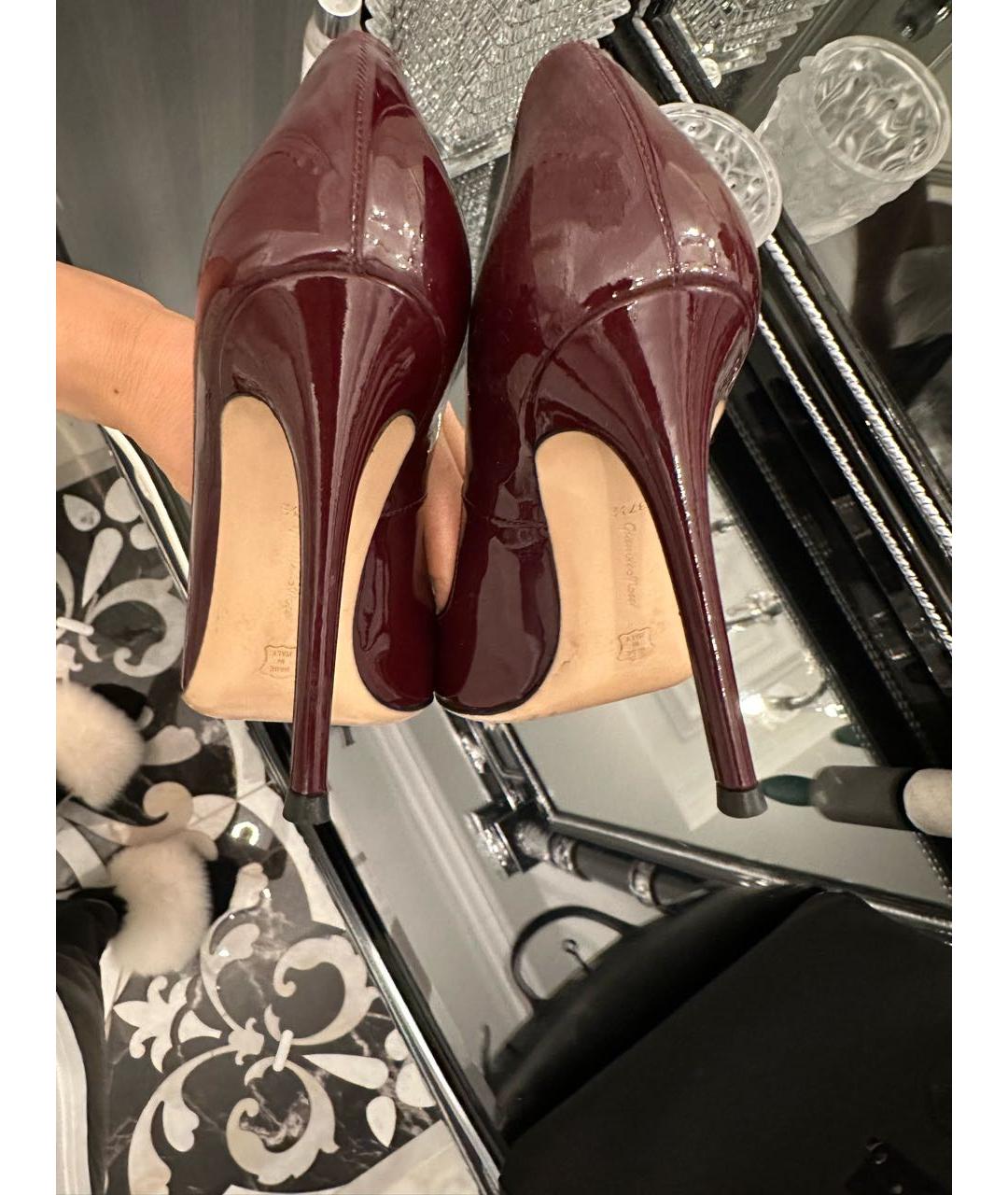 GIANVITO ROSSI Бордовые туфли из лакированной кожи, фото 2