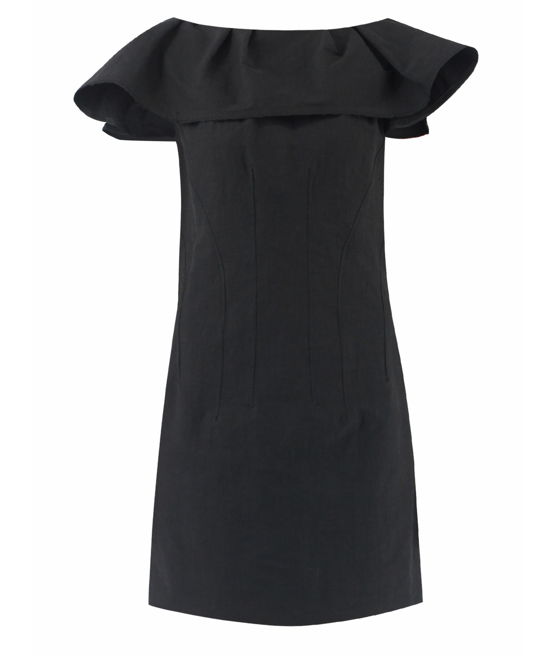 LANVIN Черное хлопко-эластановое повседневное платье, фото 1
