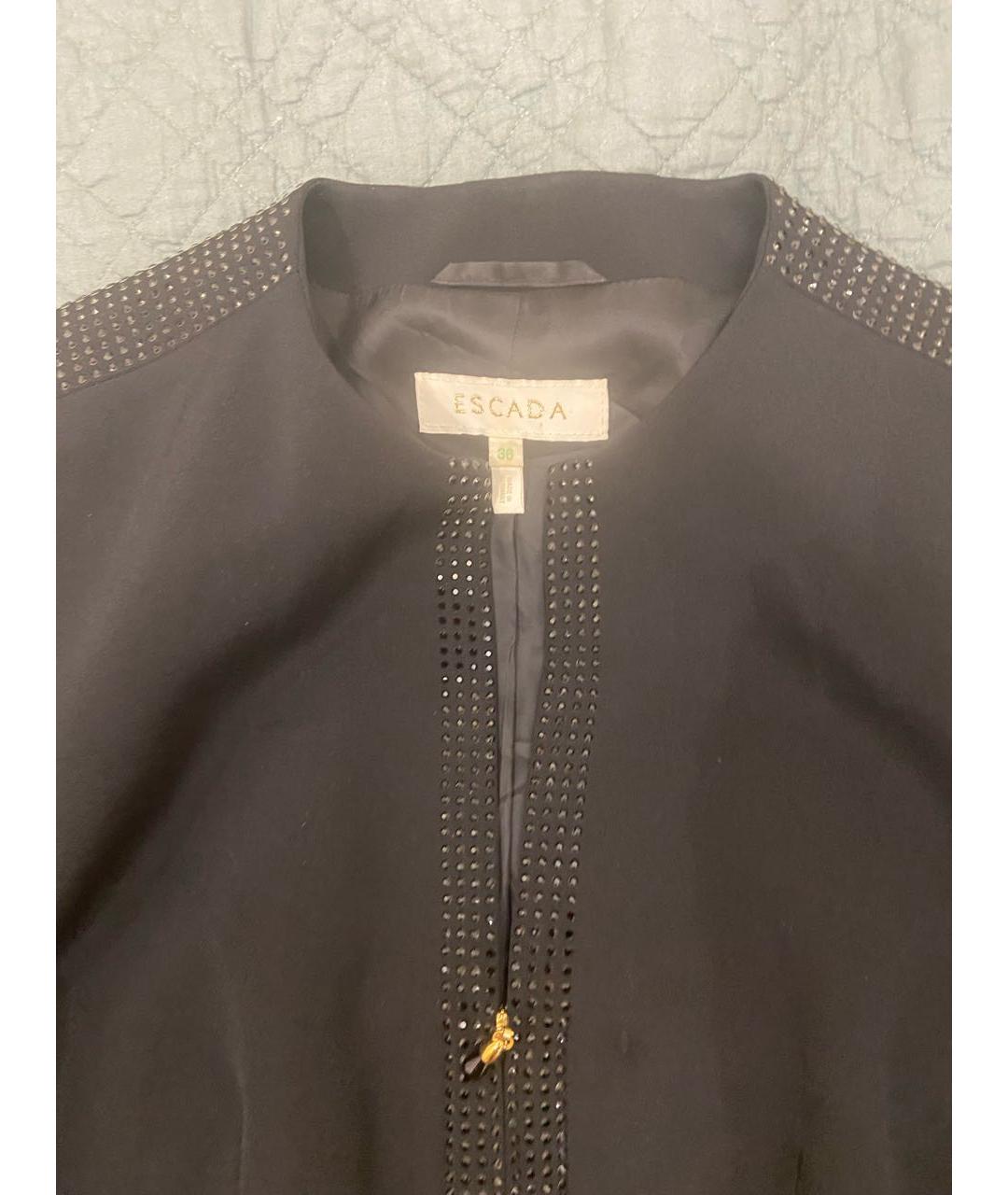 ESCADA Черный шелковый жакет/пиджак, фото 2