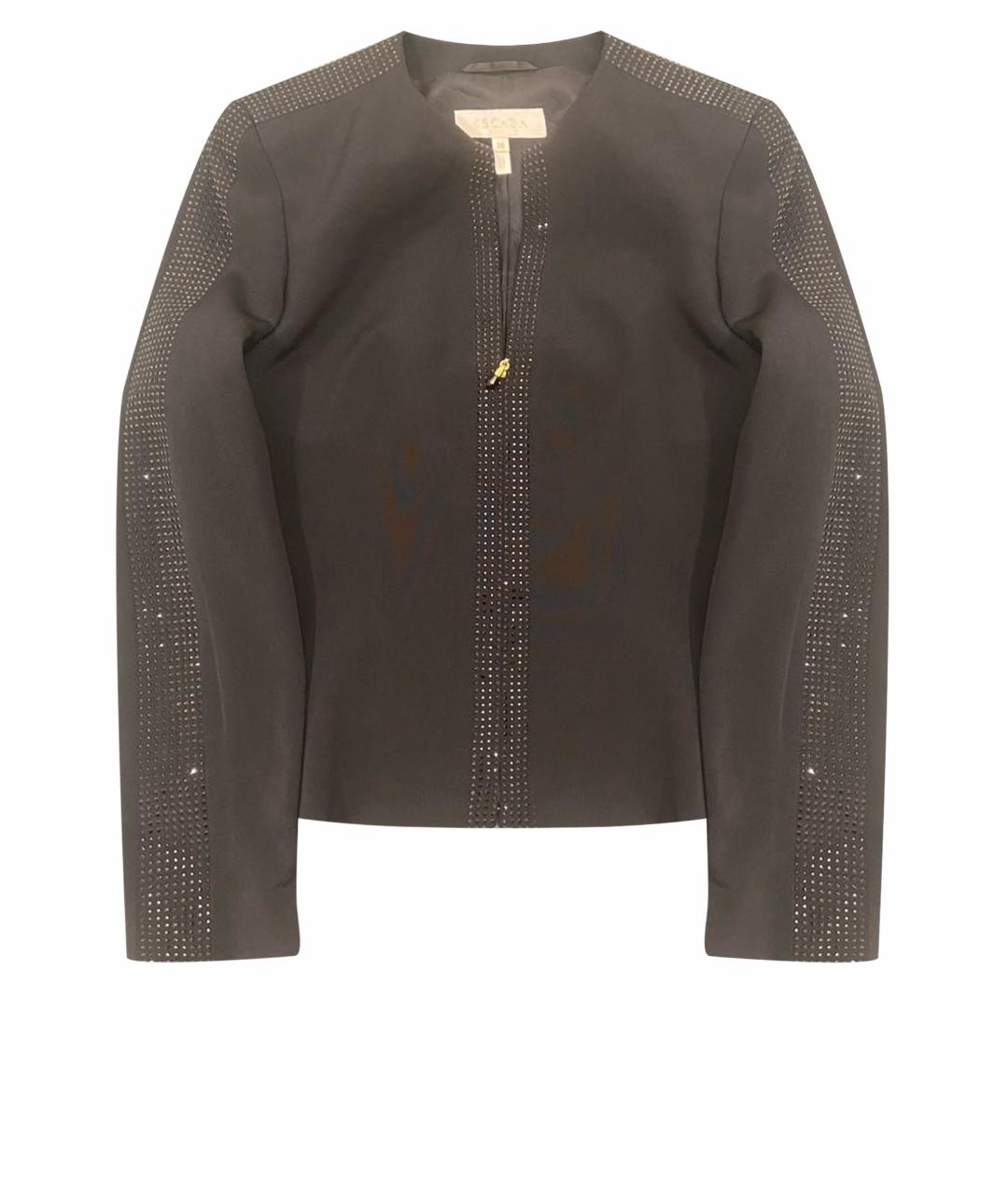 ESCADA Черный шелковый жакет/пиджак, фото 1