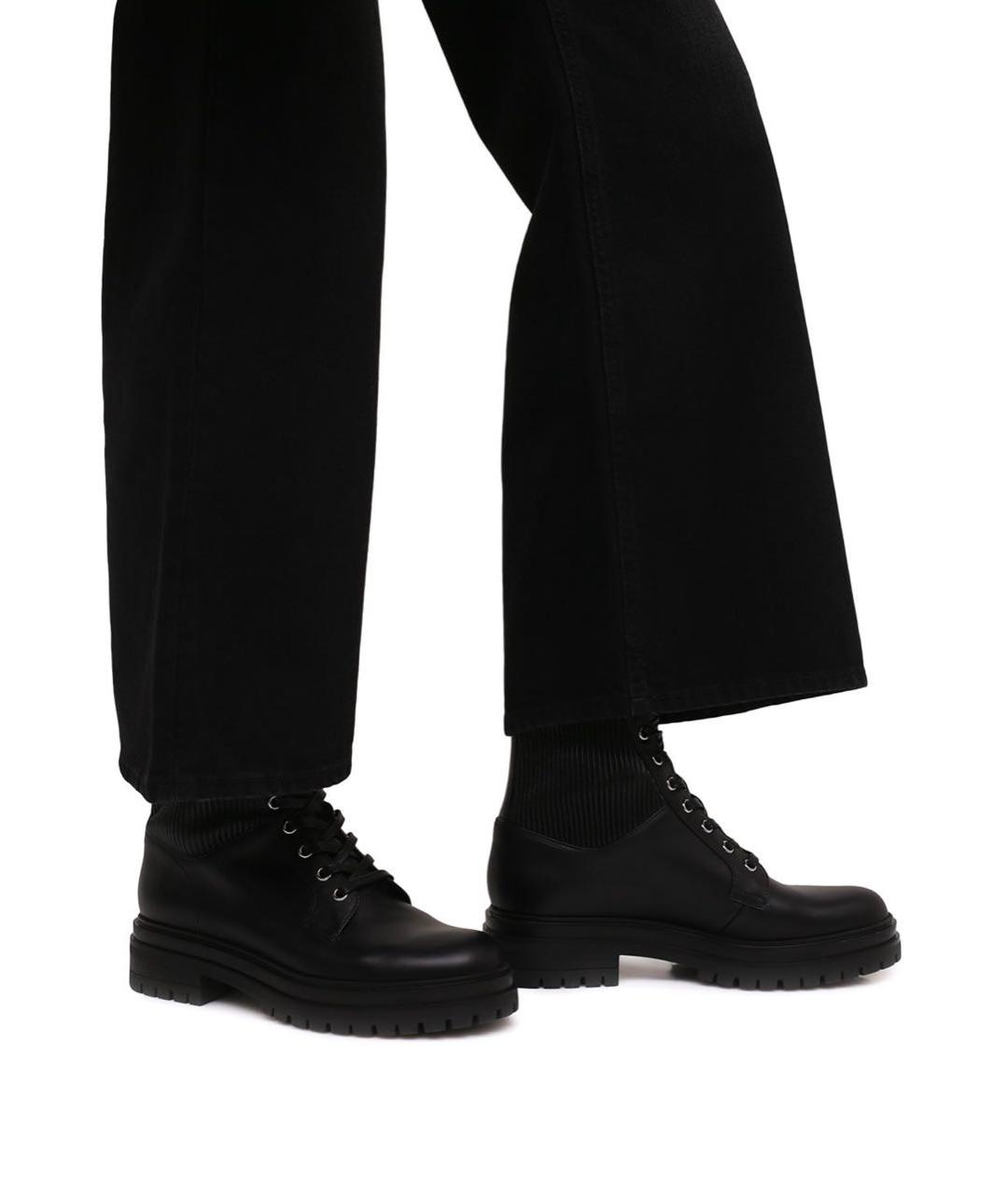 GIANVITO ROSSI Черные кожаные ботинки, фото 7