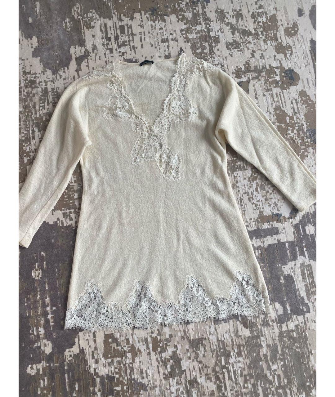 ERMANNO SCERVINO Белое шерстяное повседневное платье, фото 5