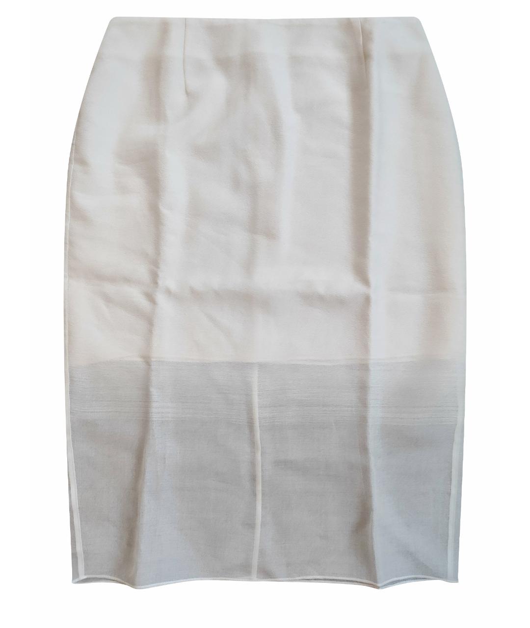 CHRISTIAN DIOR PRE-OWNED Бежевая шелковая юбка миди, фото 1