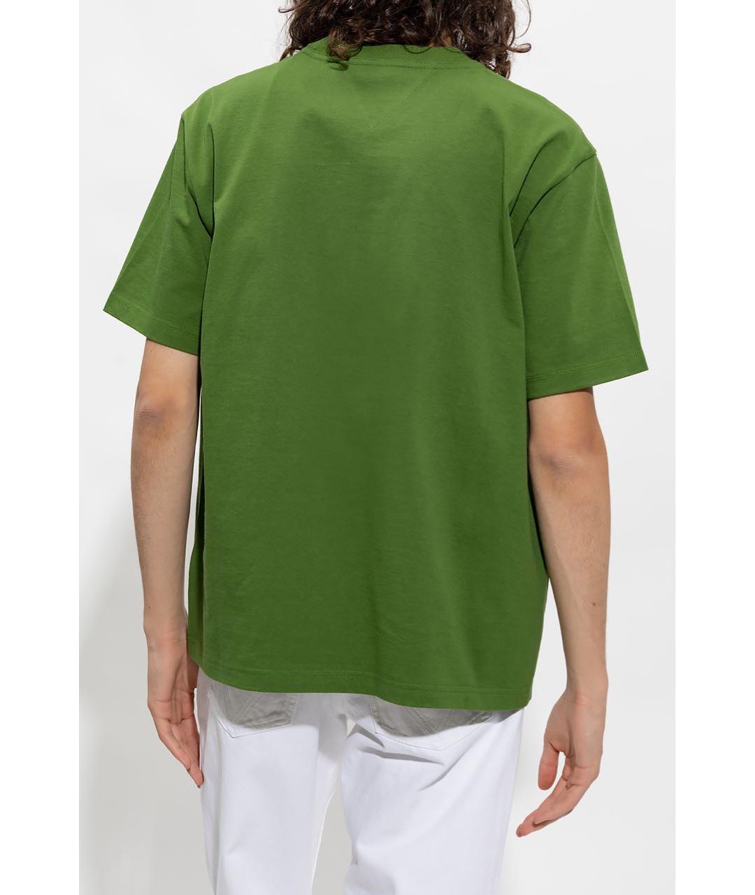 BOTTEGA VENETA Зеленая хлопковая футболка, фото 3