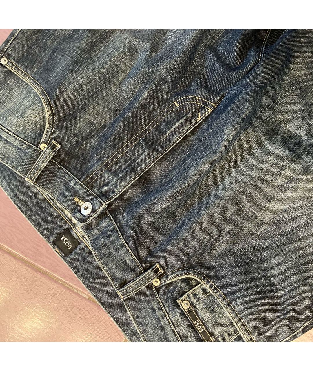 HUGO BOSS Антрацитовые хлопковые прямые джинсы, фото 4