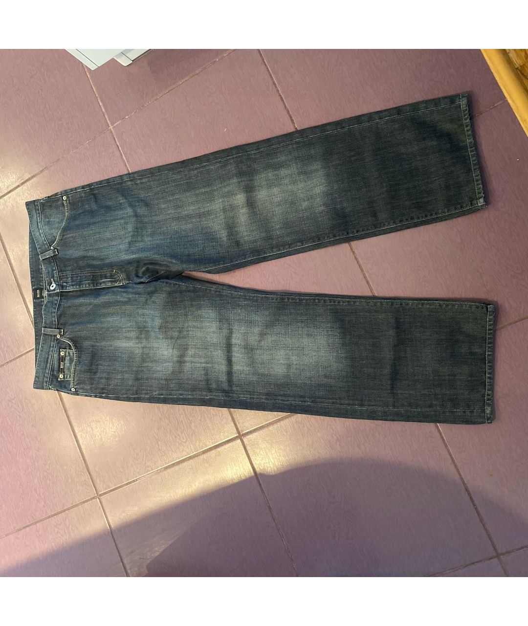 HUGO BOSS Антрацитовые хлопковые прямые джинсы, фото 6