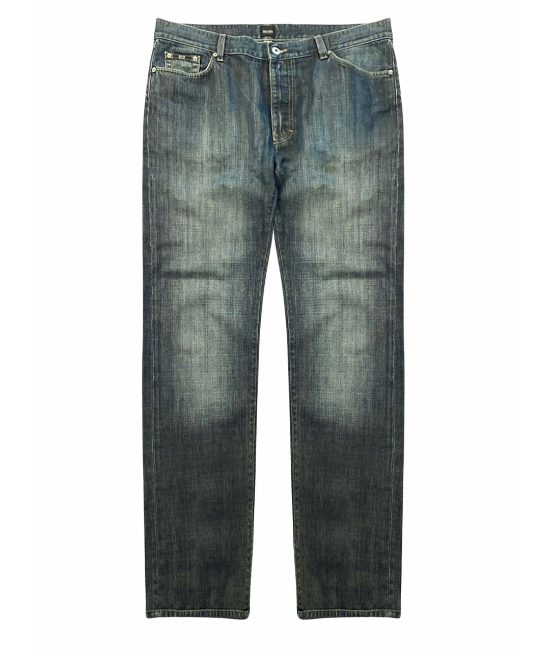 HUGO BOSS Антрацитовые хлопковые прямые джинсы, фото 1