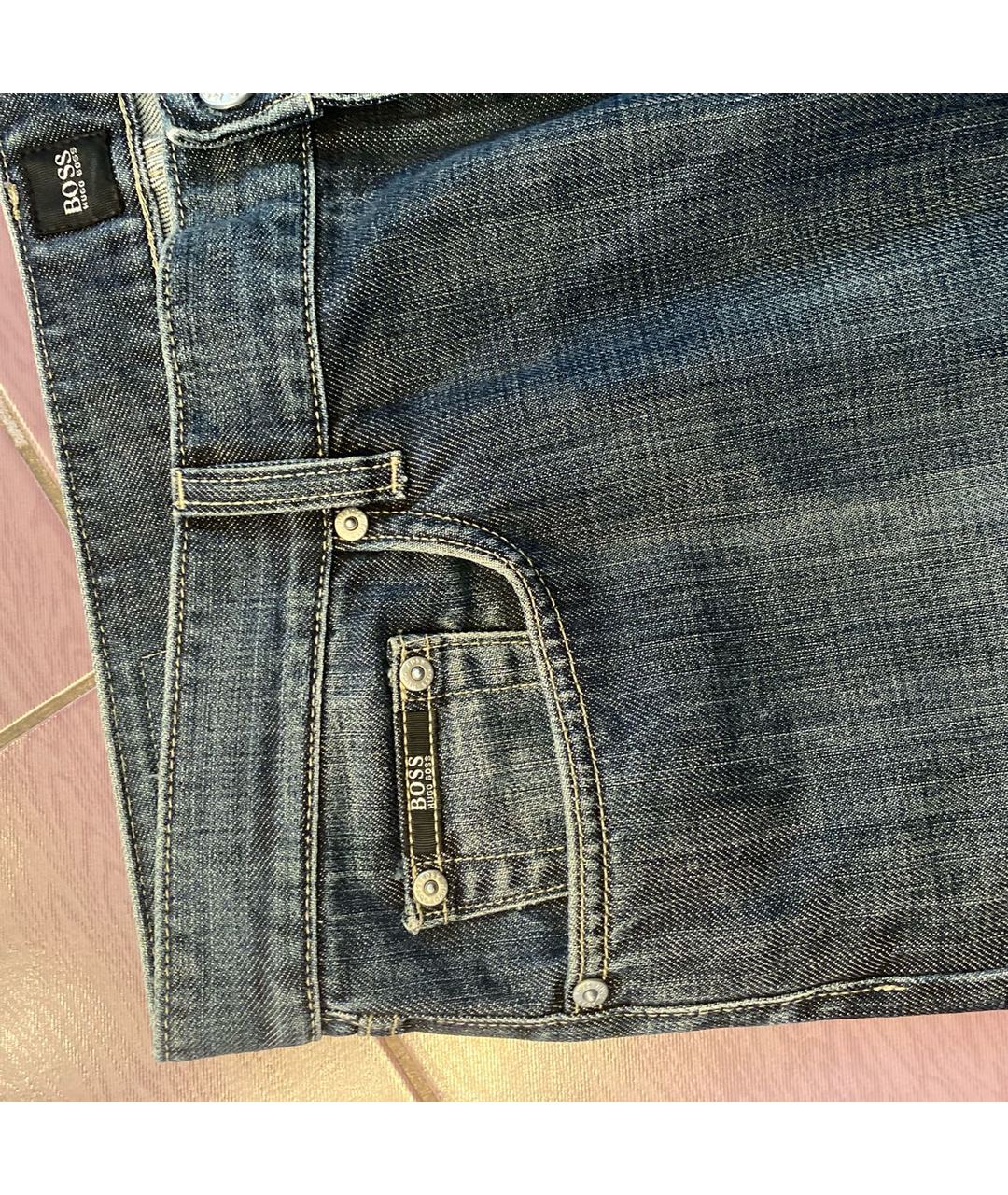 HUGO BOSS Антрацитовые хлопковые прямые джинсы, фото 2