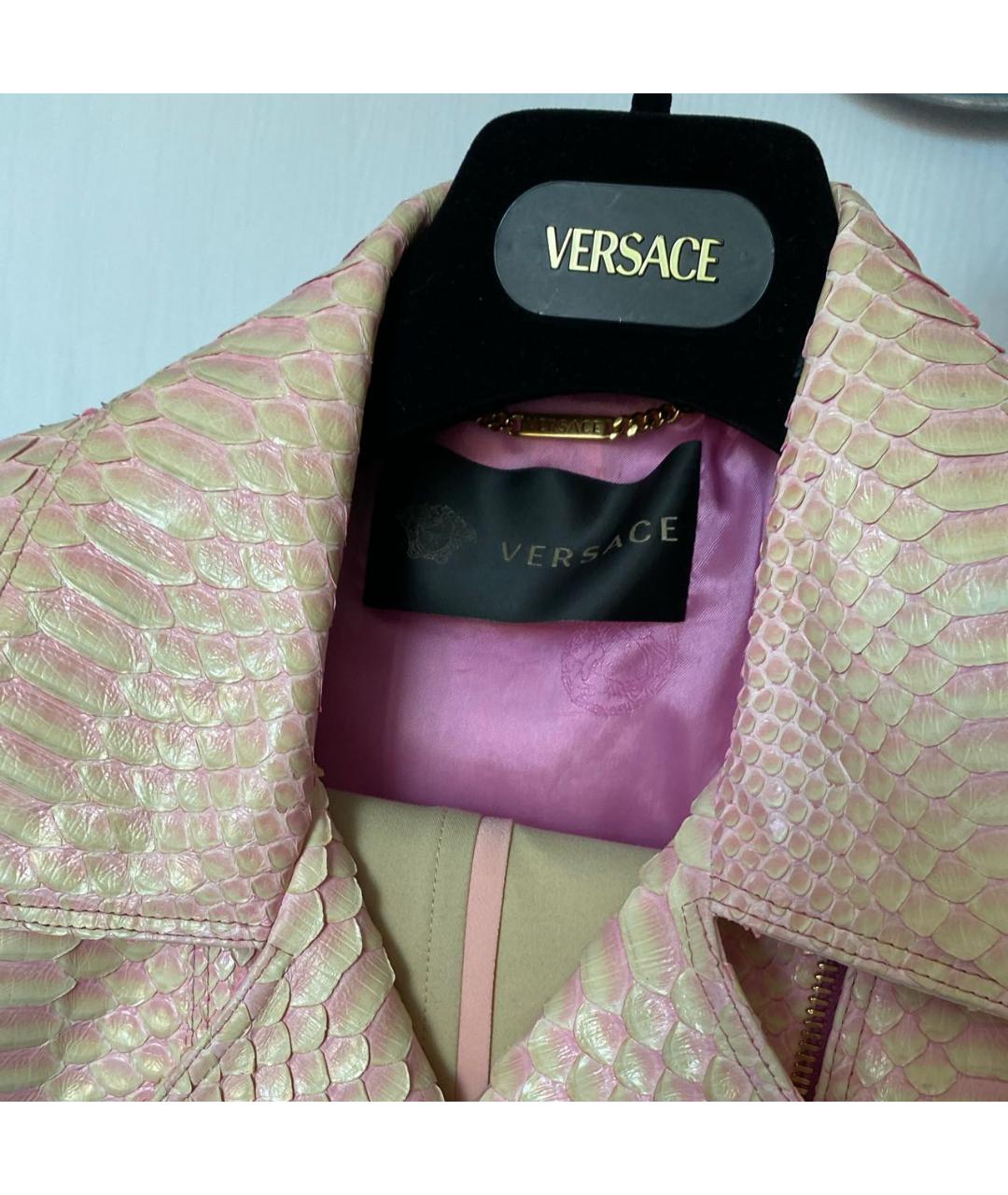 VERSACE Розовая кожаная куртка, фото 3