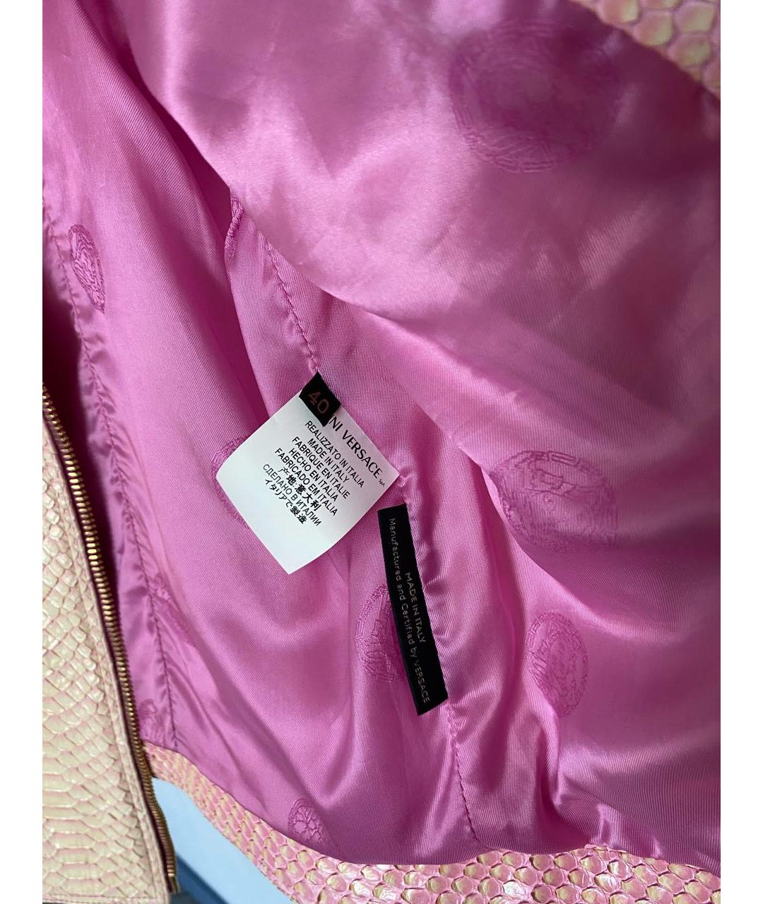 VERSACE Розовая кожаная куртка, фото 8