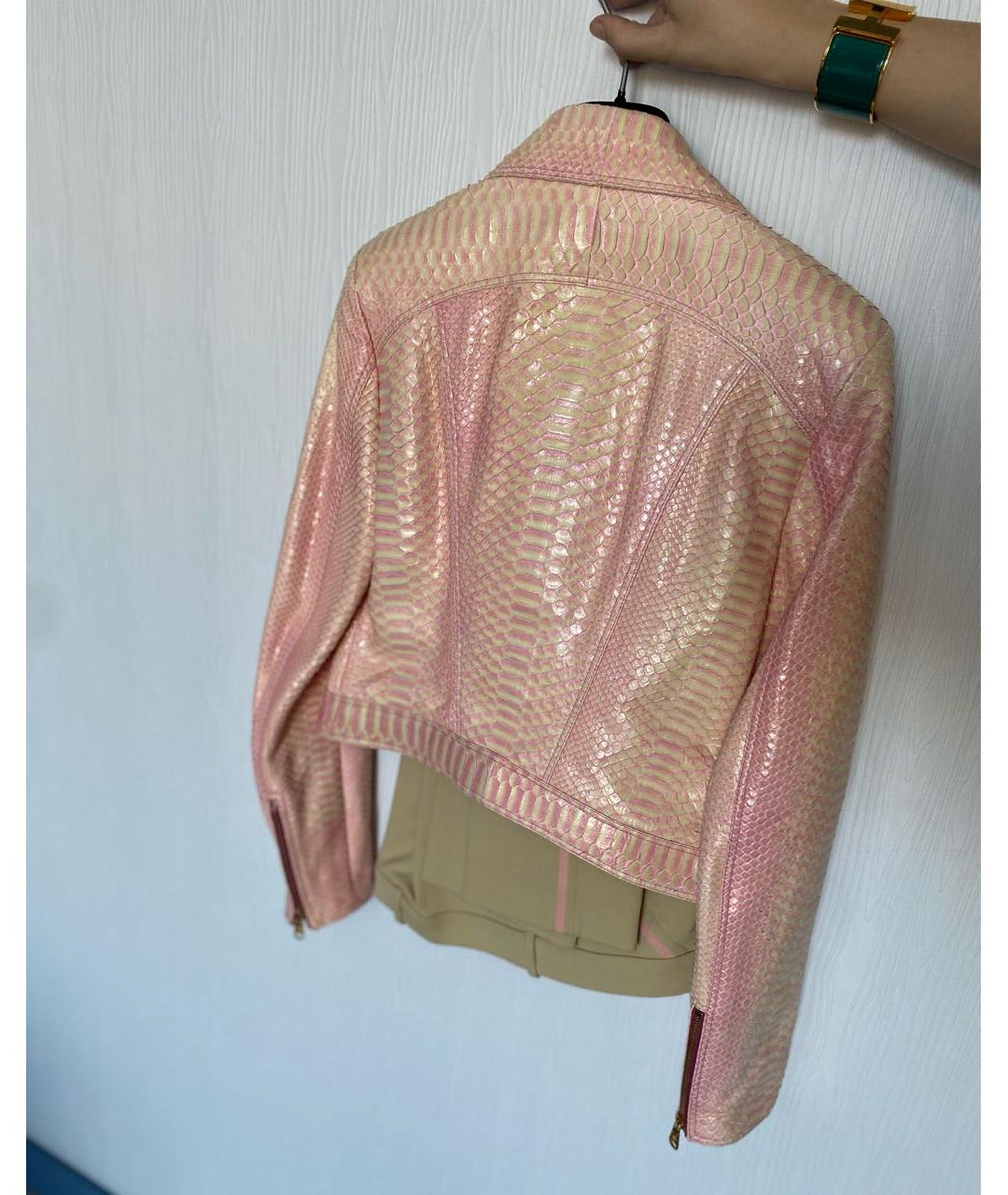 VERSACE Розовая кожаная куртка, фото 2