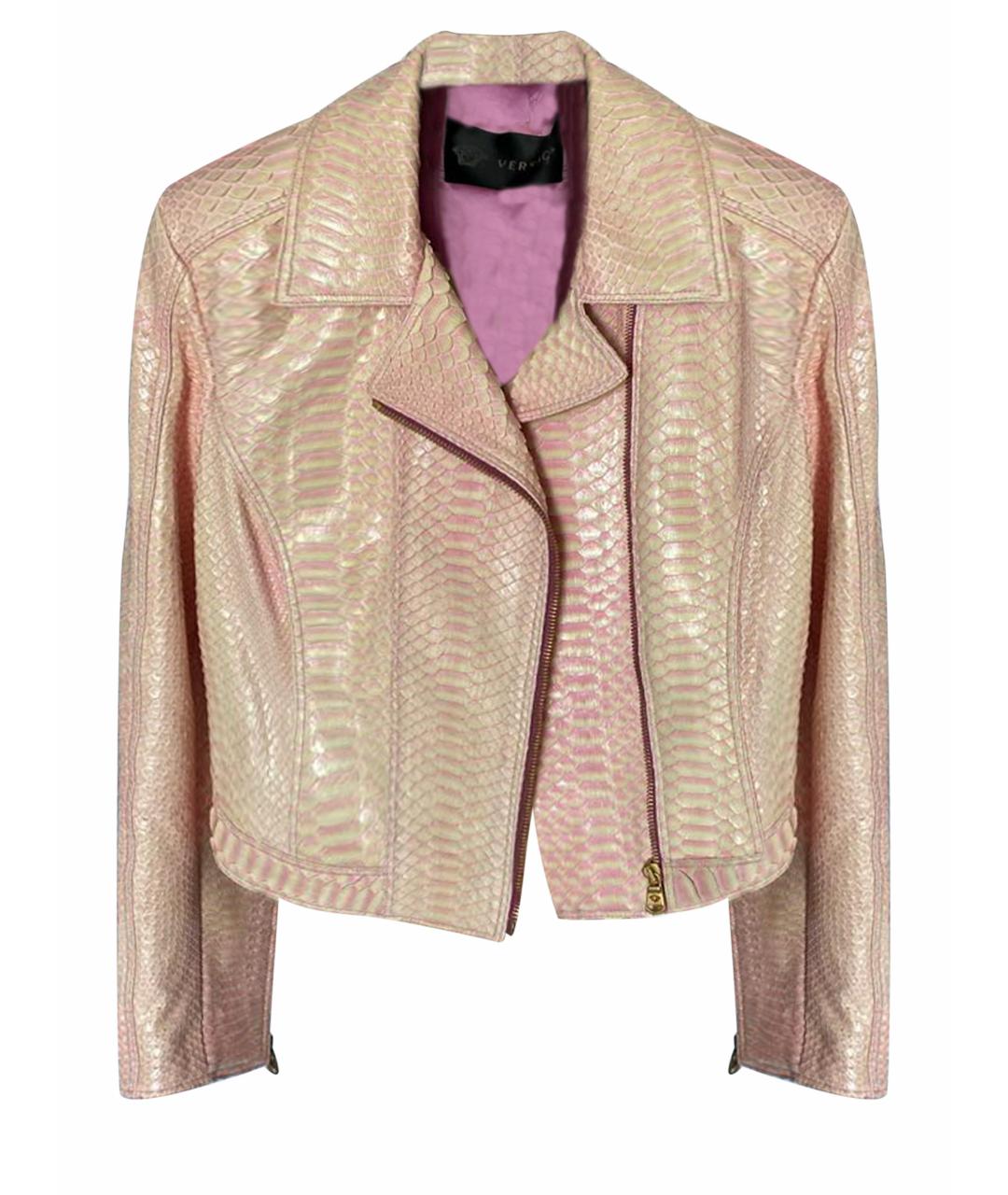 VERSACE Розовая кожаная куртка, фото 1