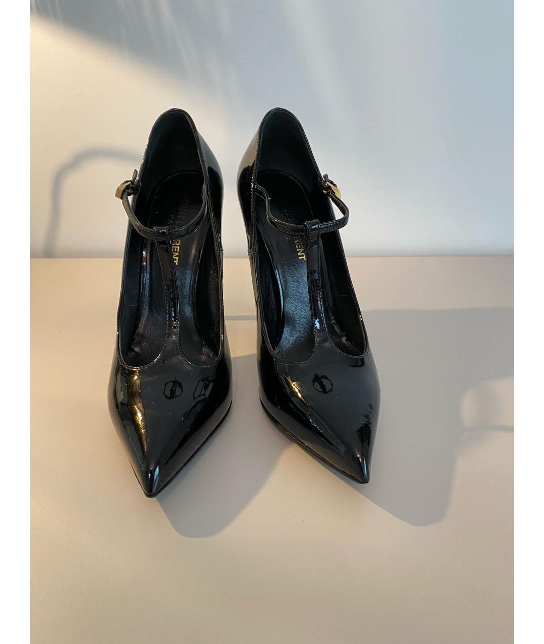 SAINT LAURENT Черные туфли из искусственной кожи, фото 3