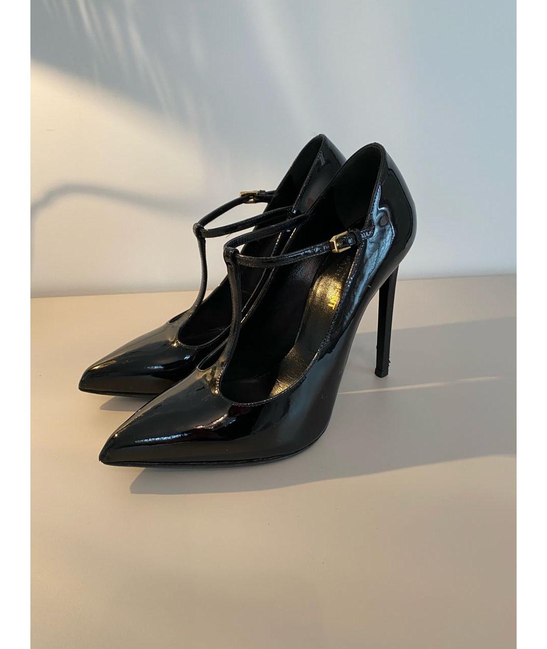 SAINT LAURENT Черные туфли из искусственной кожи, фото 7