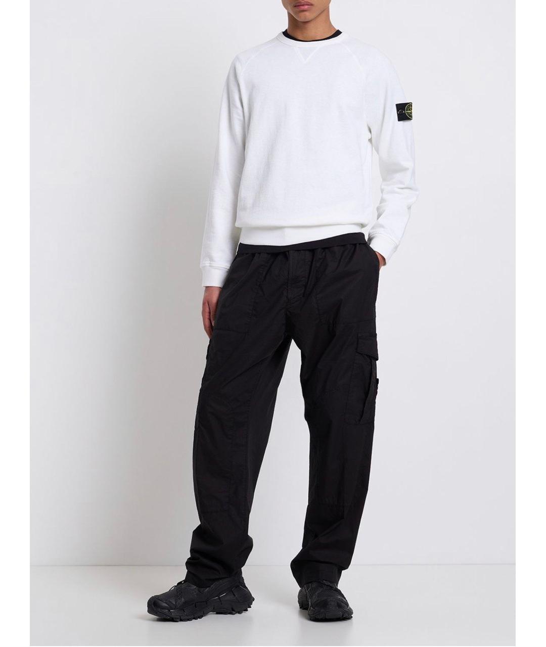 STONE ISLAND Черные хлопковые повседневные брюки, фото 3