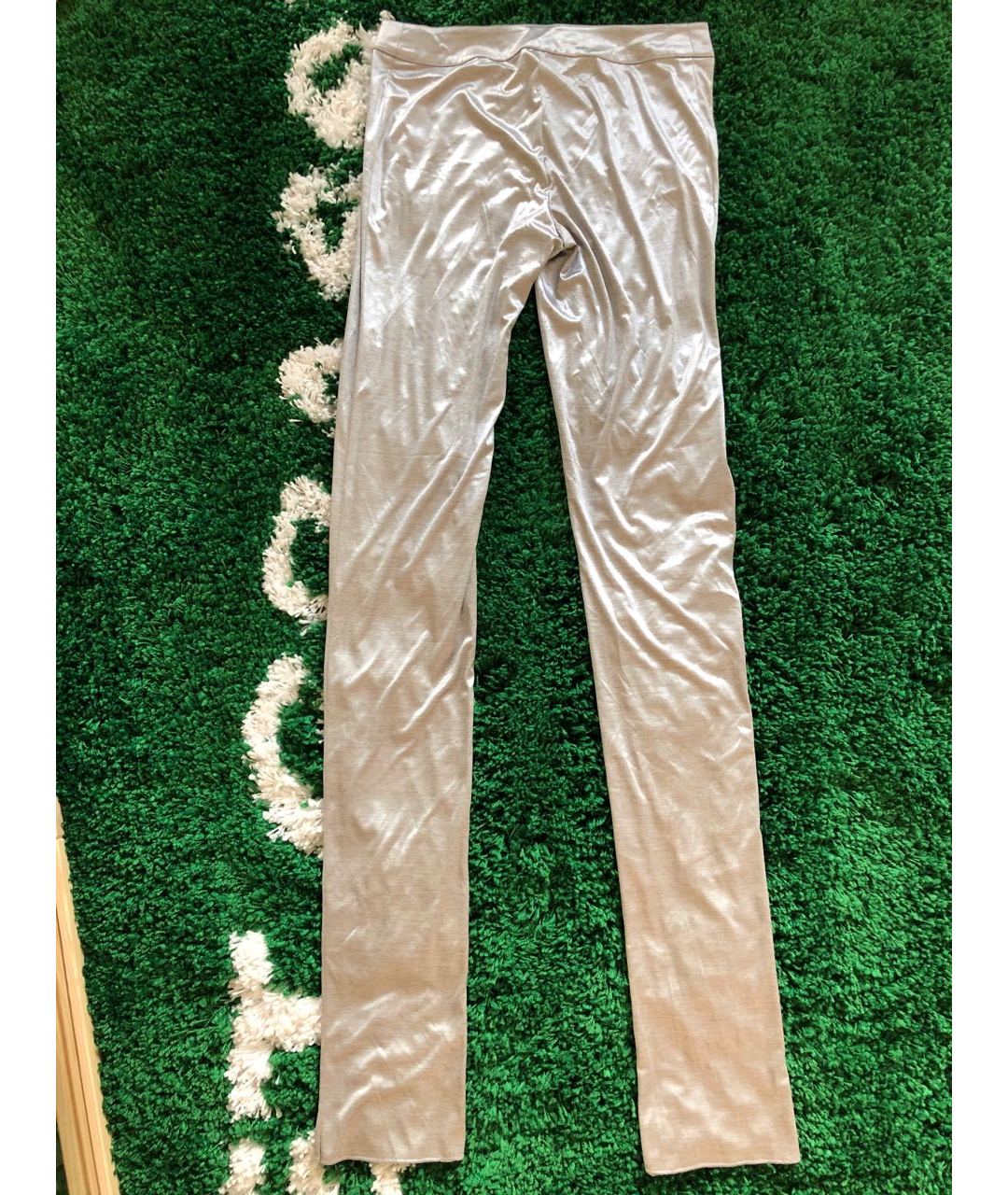 FENDI Серые полиэстеровые прямые брюки, фото 2