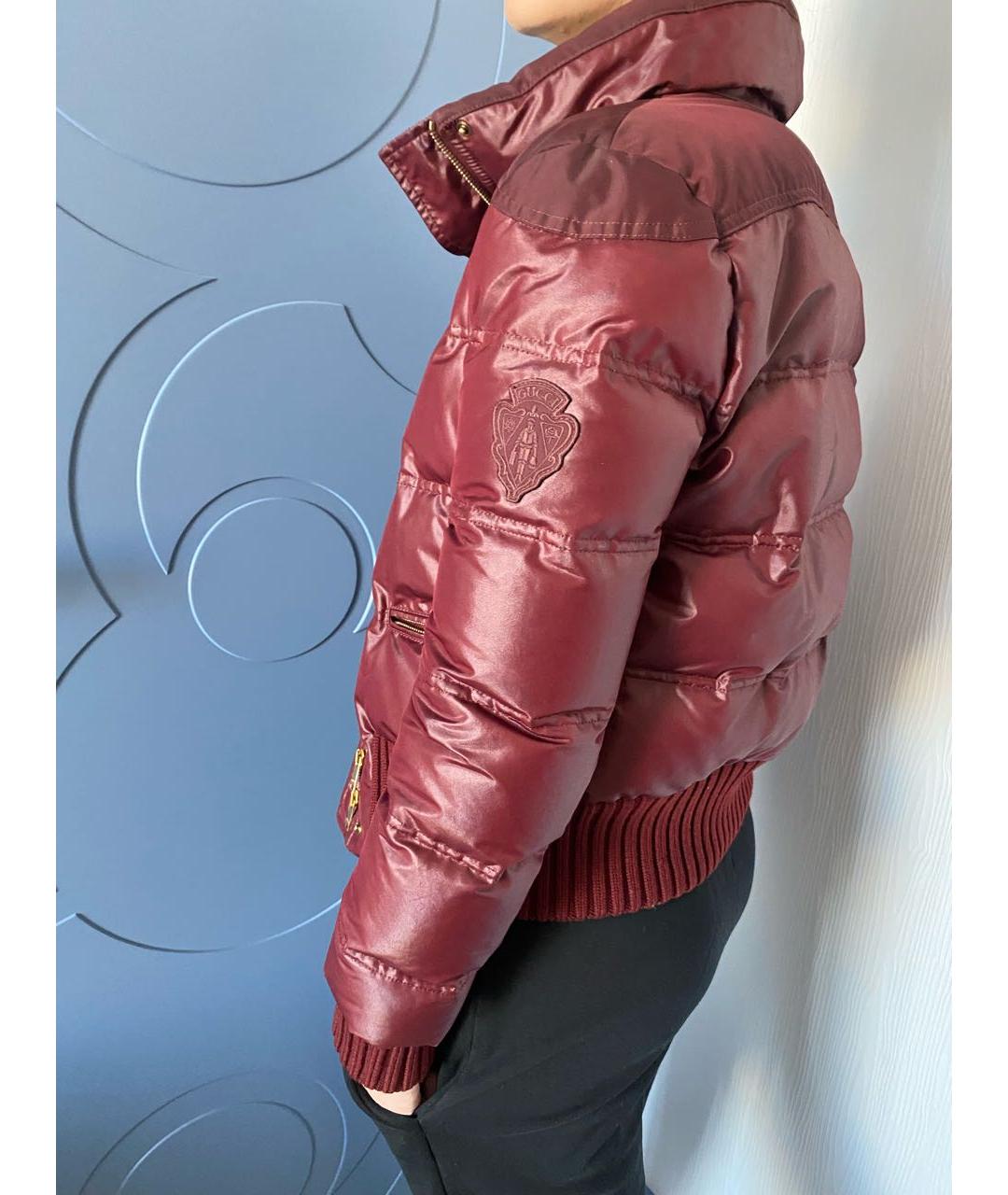GUCCI Бордовая полиэстеровая куртка, фото 7