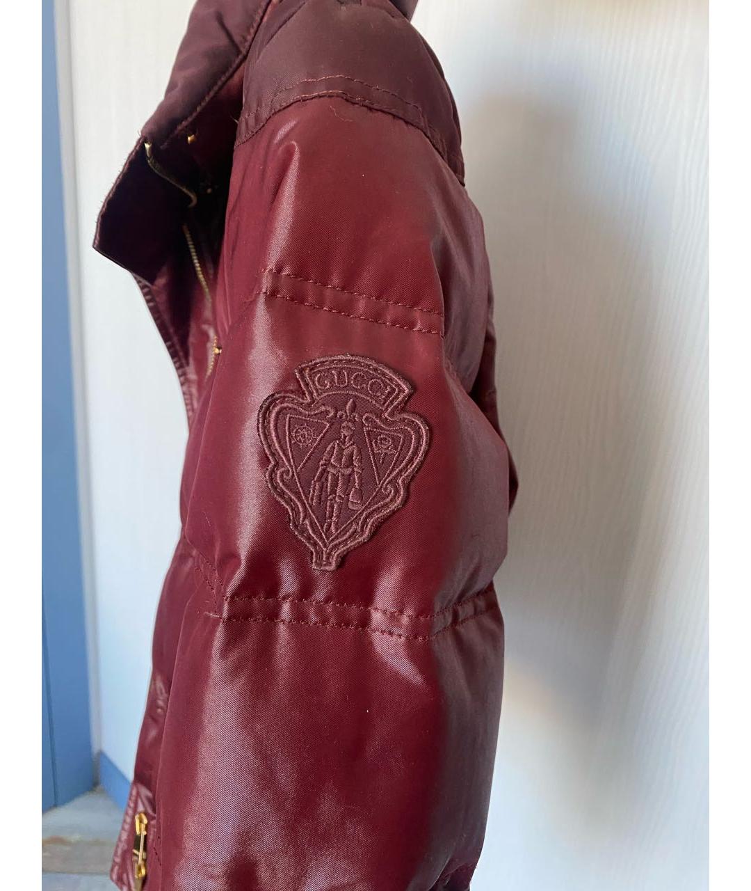 GUCCI Бордовая полиэстеровая куртка, фото 4