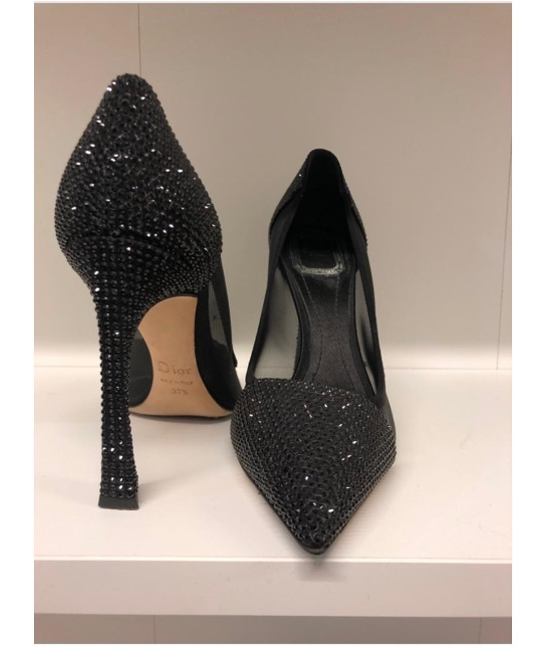 CHRISTIAN DIOR Черные синтетические туфли, фото 3