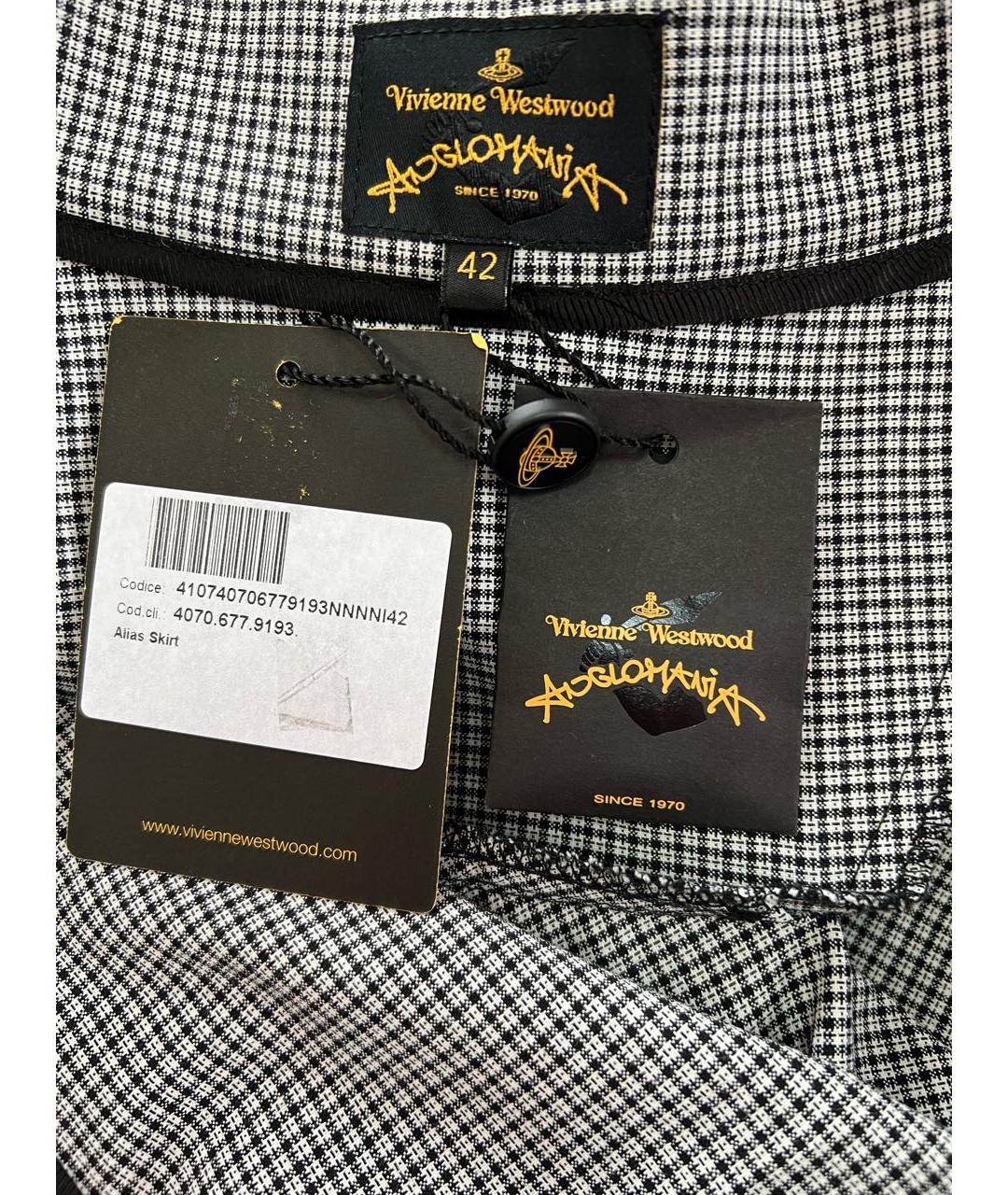 VIVIENNE WESTWOOD ANGLOMANIA Черная юбка миди, фото 3