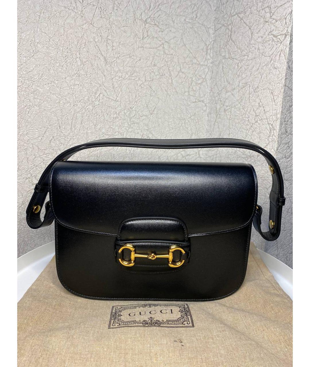 GUCCI Черная кожаная сумка с короткими ручками, фото 9