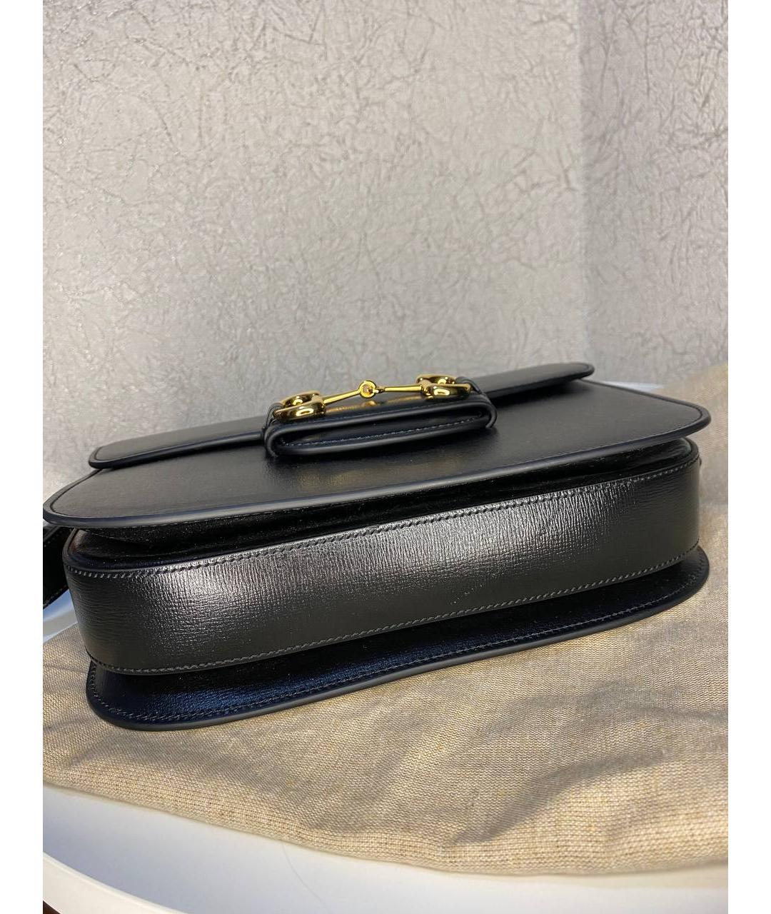 GUCCI Черная кожаная сумка с короткими ручками, фото 8