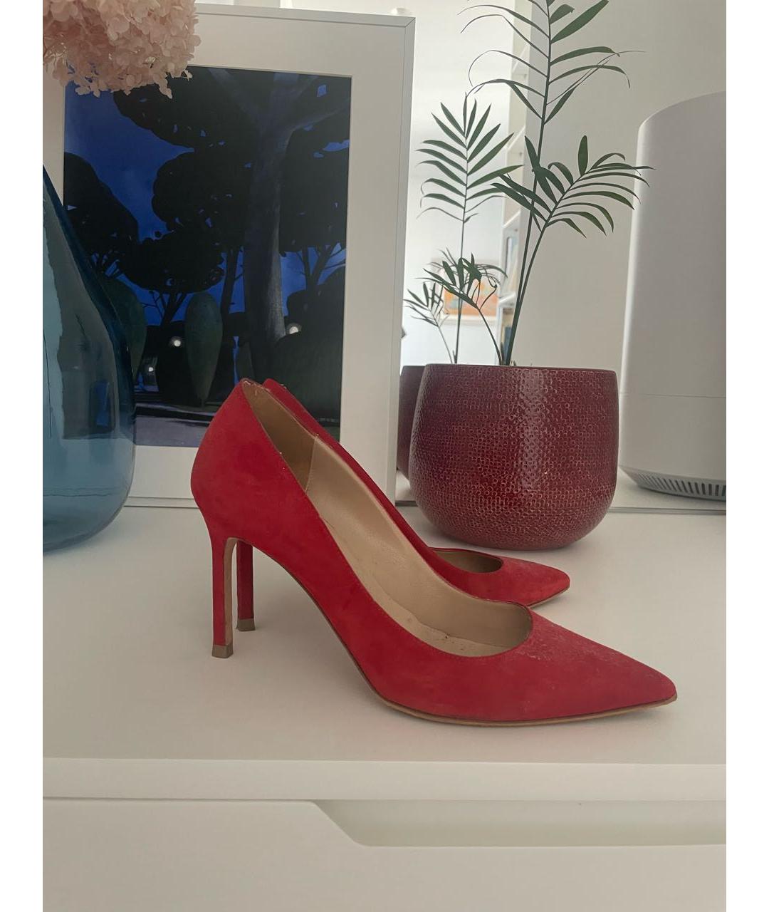 MANOLO BLAHNIK Красные замшевые туфли, фото 4