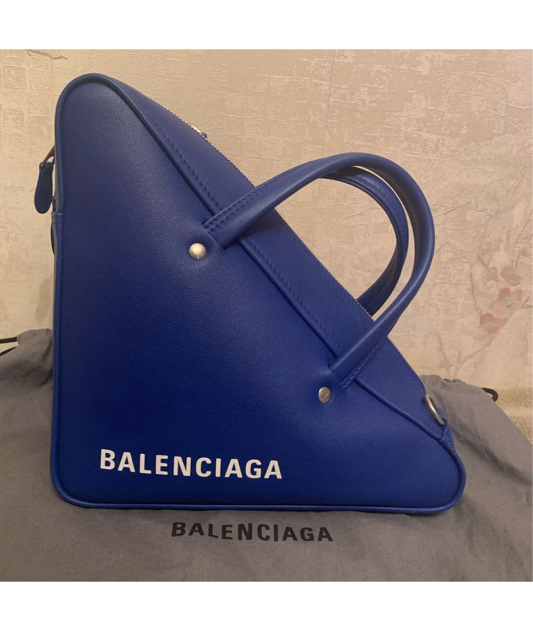 BALENCIAGA Синяя кожаная сумка тоут, фото 9
