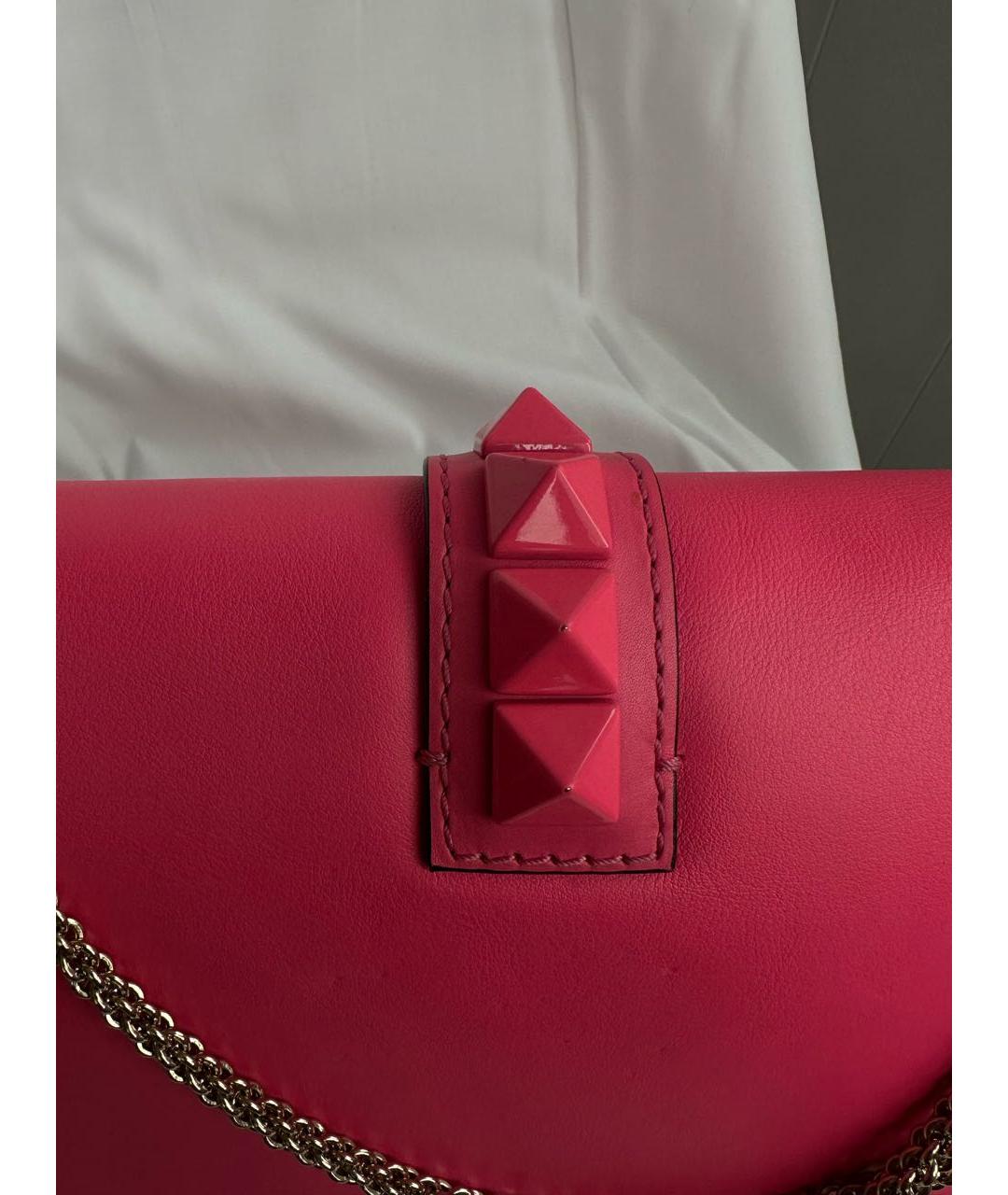 VALENTINO Розовая кожаная сумка через плечо, фото 6