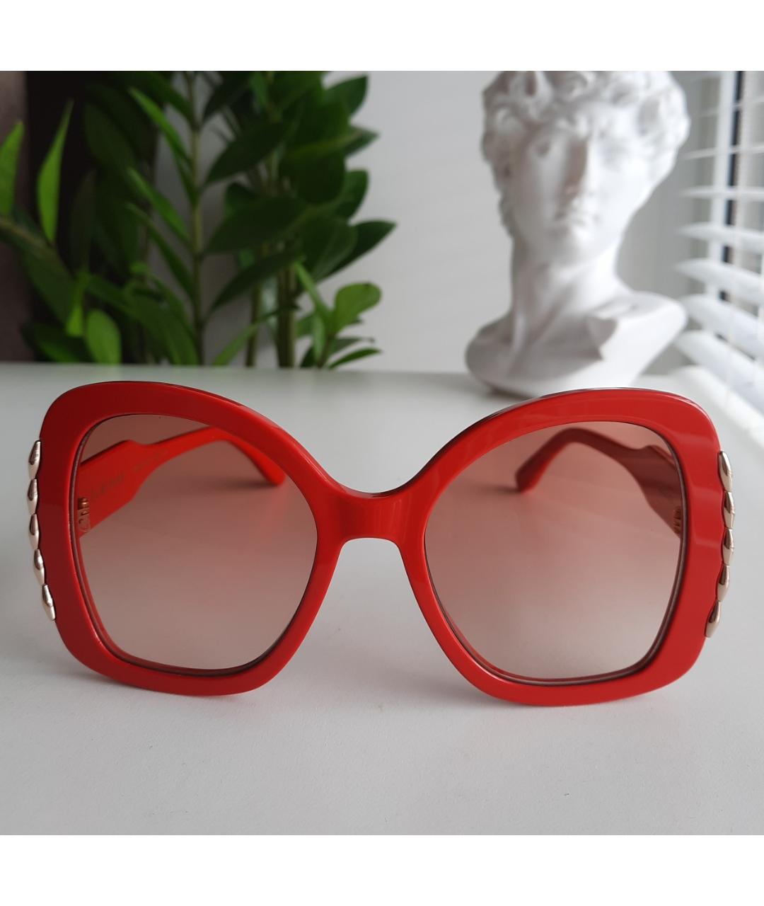 ELIE SAAB Красные солнцезащитные очки, фото 6