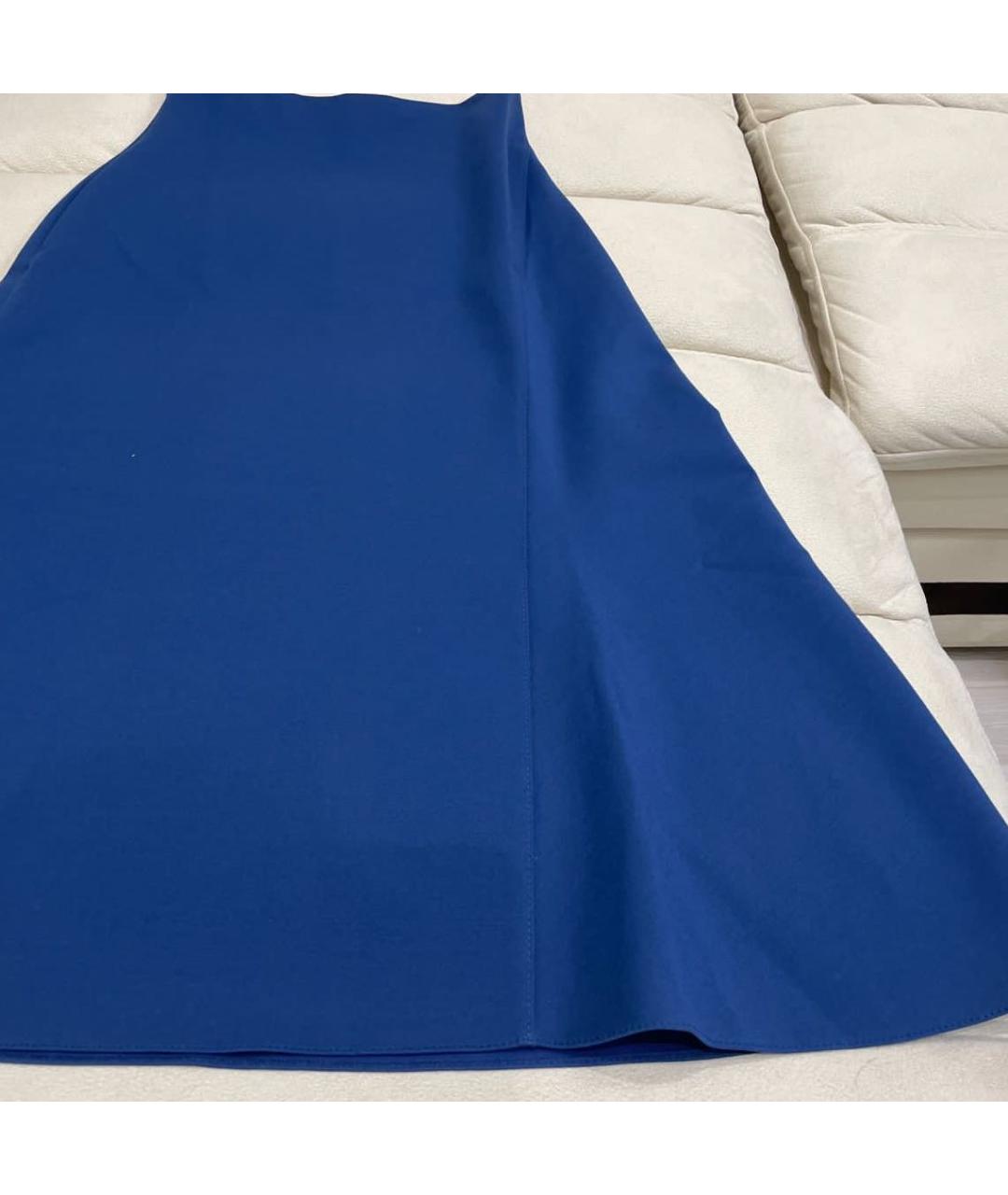 HUGO BOSS Синяя вискозная юбка макси, фото 4