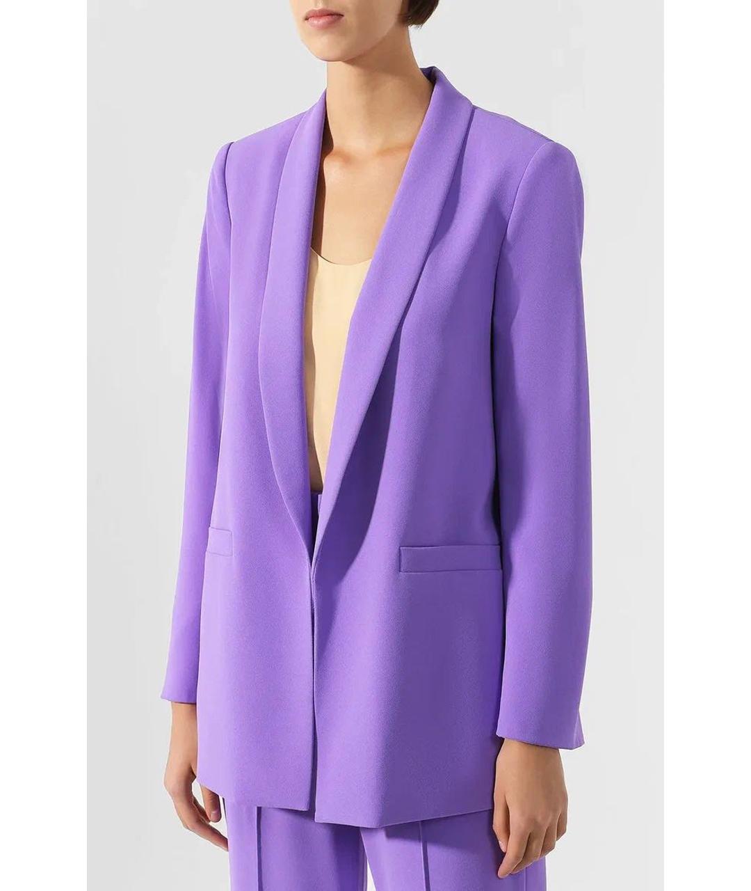 ALICE+OLIVIA Фиолетовый шелковый жакет/пиджак, фото 3