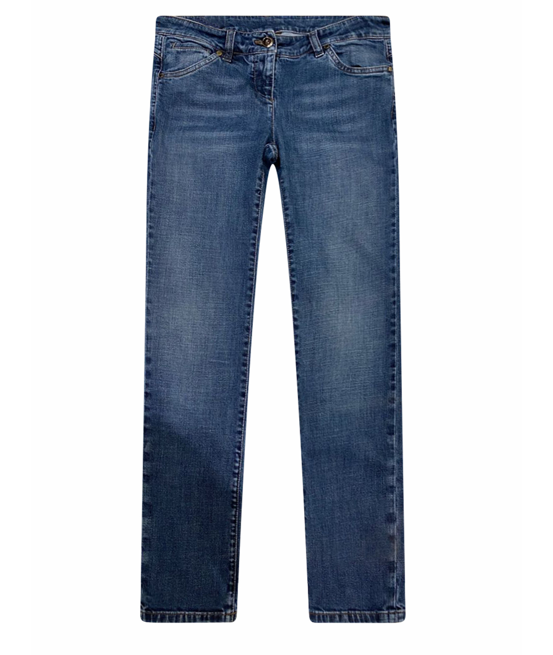 BRUNELLO CUCINELLI Синие хлопко-эластановые прямые джинсы, фото 1