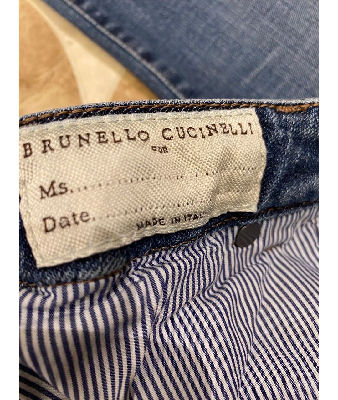 BRUNELLO CUCINELLI Синие хлопко-эластановые прямые джинсы, фото 3