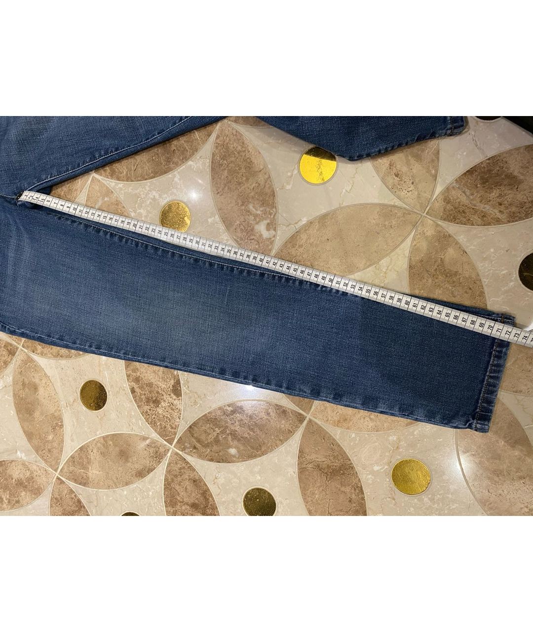 BRUNELLO CUCINELLI Синие хлопко-эластановые прямые джинсы, фото 7