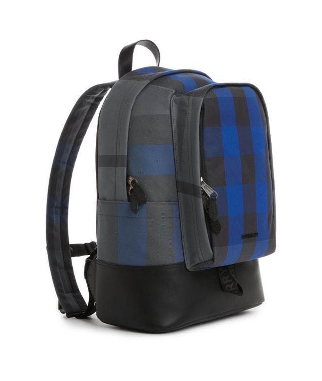 BURBERRY Темно-синий тканевый рюкзак, фото 3