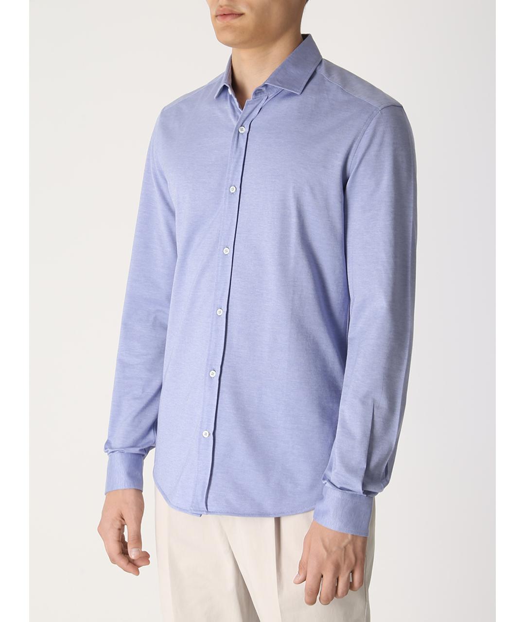 BRUNELLO CUCINELLI Голубая кэжуал рубашка, фото 4