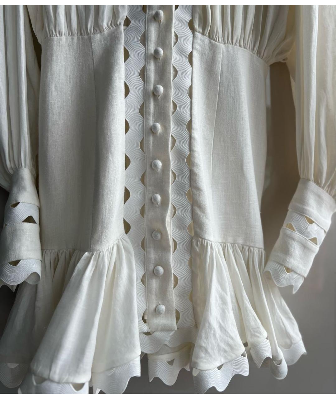 ZIMMERMANN Белое льняное коктейльное платье, фото 3
