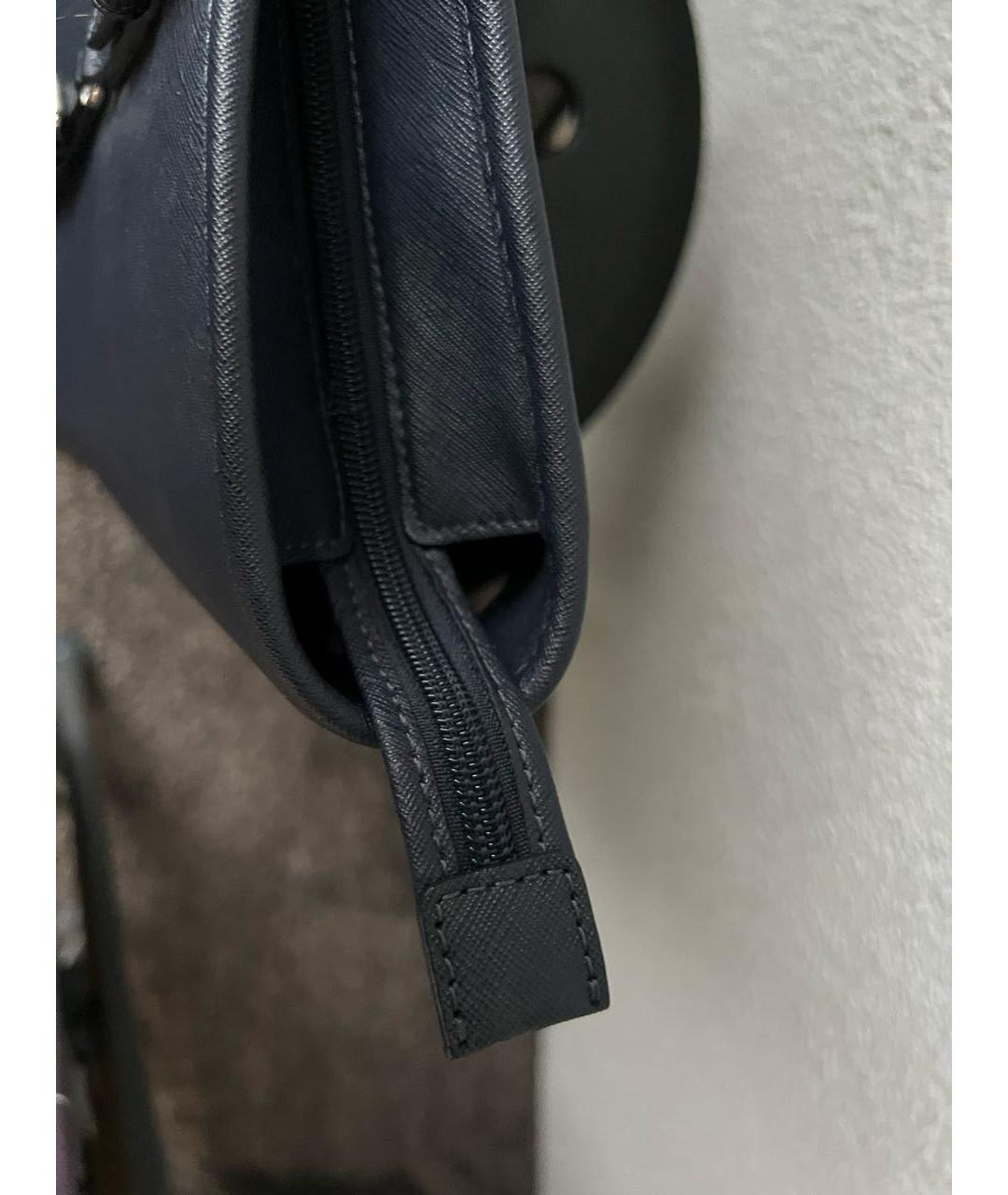 MICHAEL KORS Темно-синяя кожаная сумка тоут, фото 4